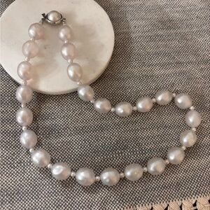 Classic White Glass Pearl Necklace